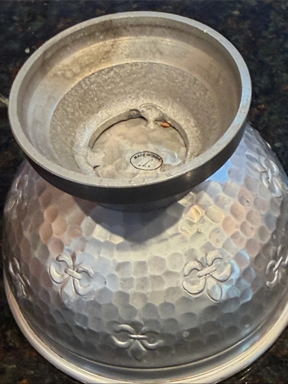 IHI Footed Hammered Serving Bowl.